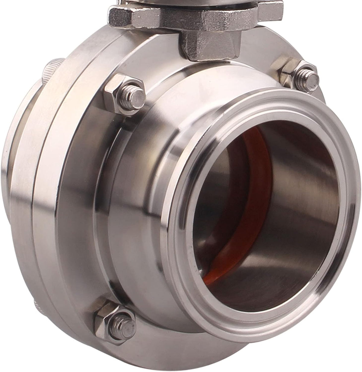 DERNORD Butterfly Valve with Trigger Handle Stainless Steel 304 Tri Clamp Clover (2 Inch Tri Clamp Butterfly Valve)