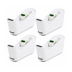 Desktop Tape Dispenser, White, 4 Pack