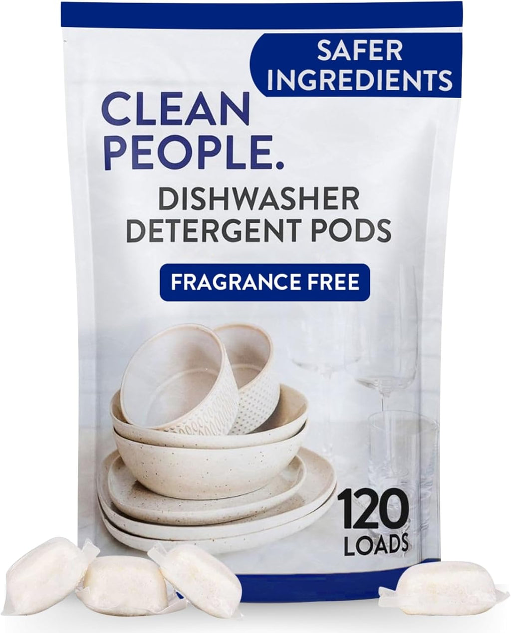 Clean People Dishwasher Pods - Cuts Grease & Rinses Sparkling Clean - Residue-Free - Phosphate Free Dishwashing Pods