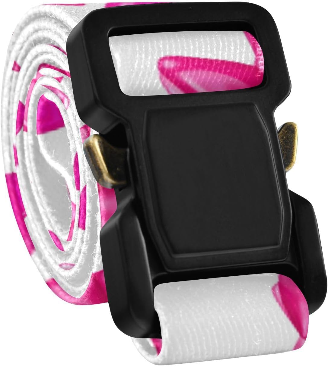 Bow Tie Adjustable Kids Elastic Belts, Girls Boys Stretch Waist Belt with Aluminum Alloy Buckle