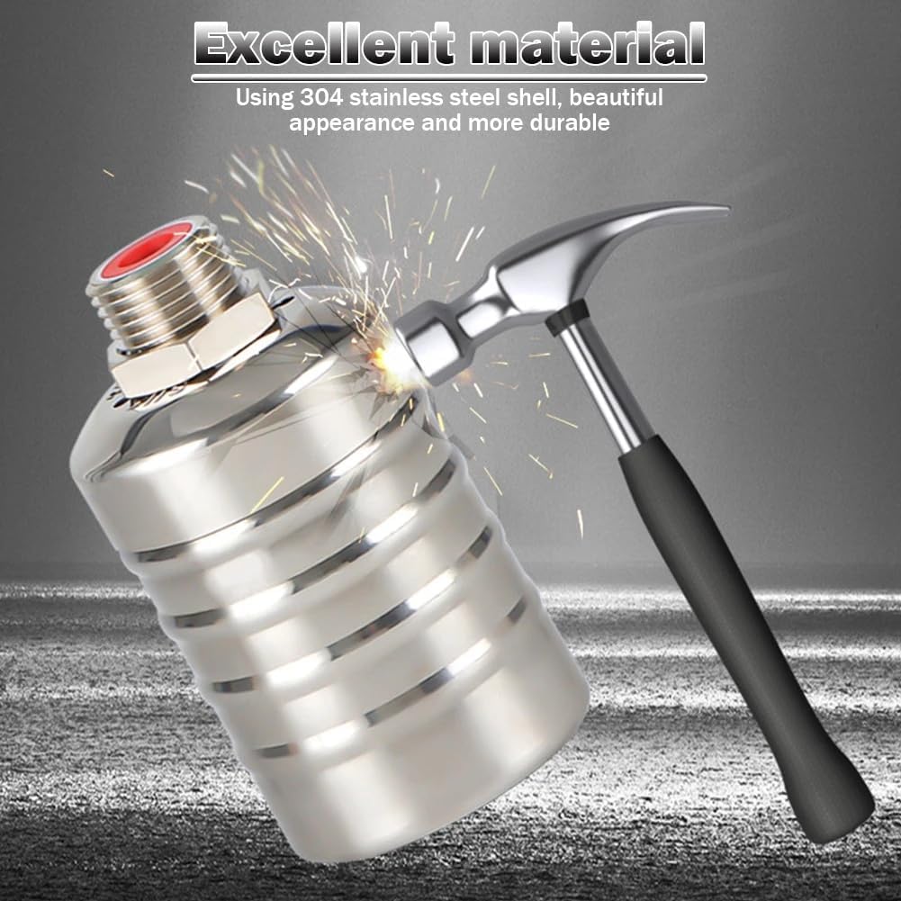 304 Stainless Steel Automatic Float Valve - Fully Automatic Water Level Control, 1/2'' to 3/4'' for Tanks, Pools