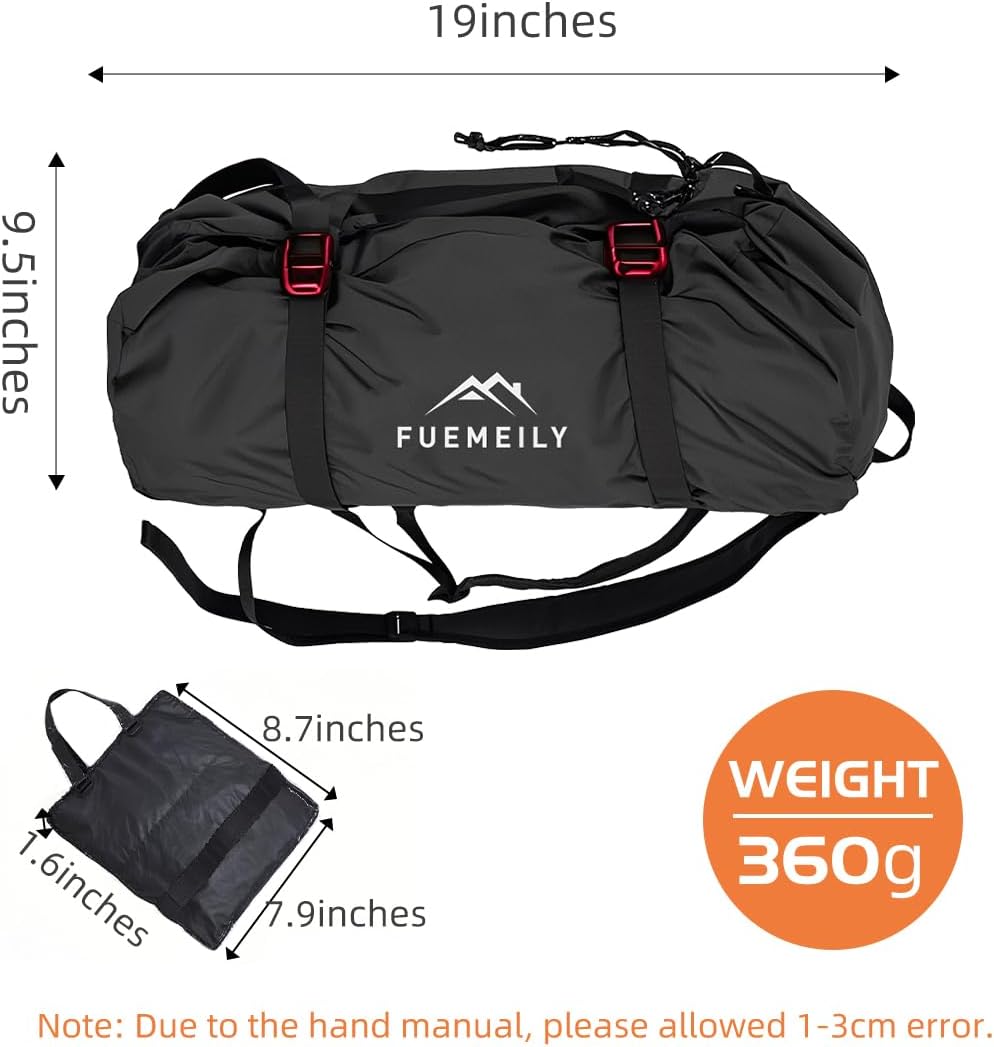 Rock Climbing Rope Bag, Foldable, Adjustable Straps