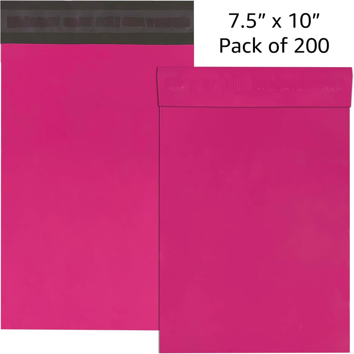 Pink Poly Mailers, 7.5" x 10.5", Pack of 200