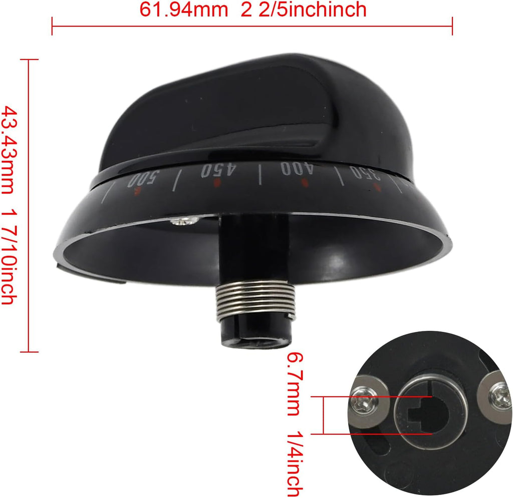 WB03K10037 Thermostat Stove Control Knob Black for GE Hotpoint Range Oven