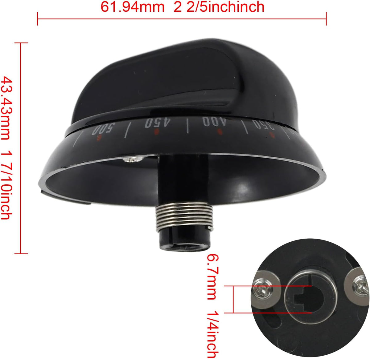 WB03K10037 Thermostat Stove Control Knob Black for GE Hotpoint Range Oven