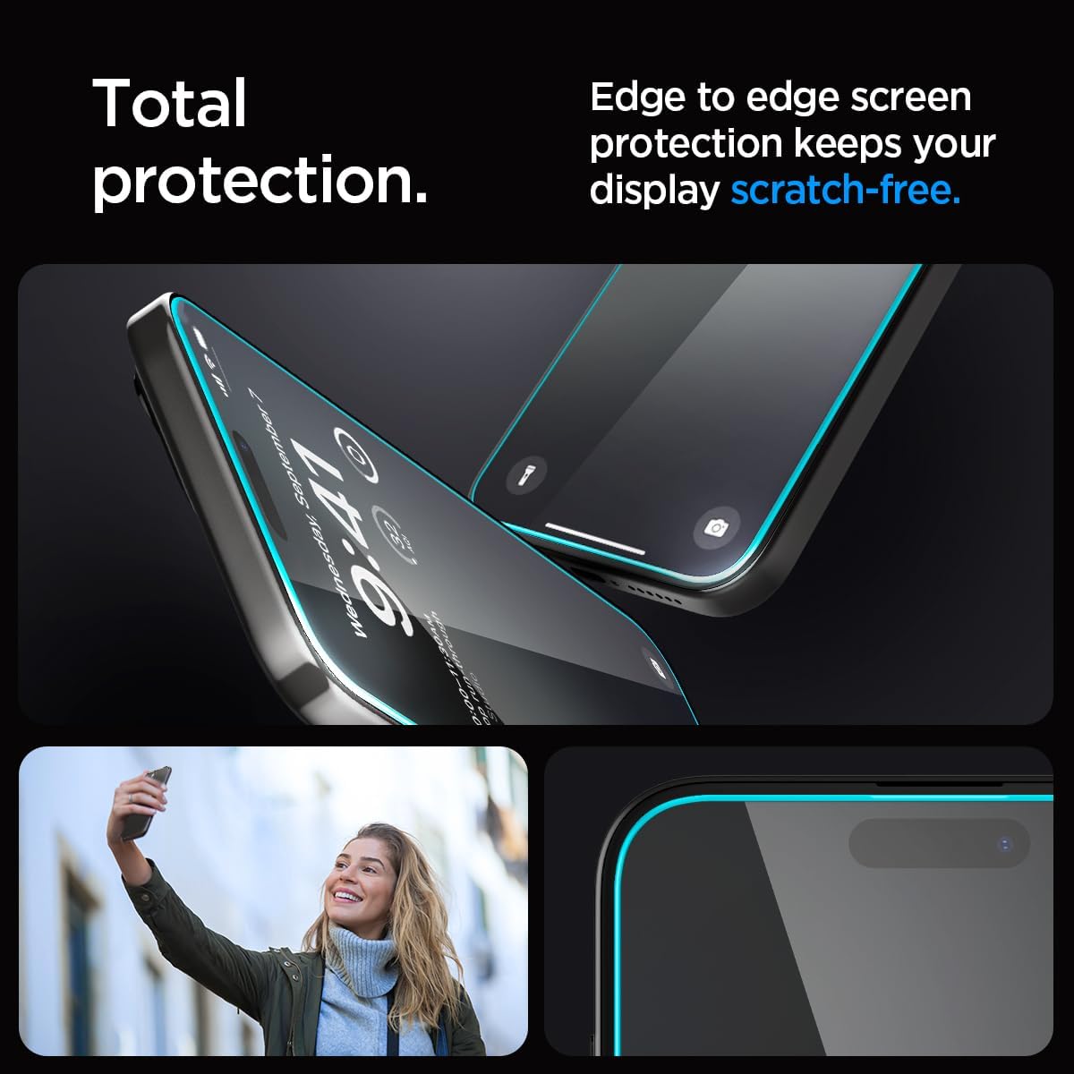 Tempered Glass Screen Protector [GlasTR EZ FIT] designed for iPhone 15 Pro [Case Friendly] - 2 Pack | 9H Hardness