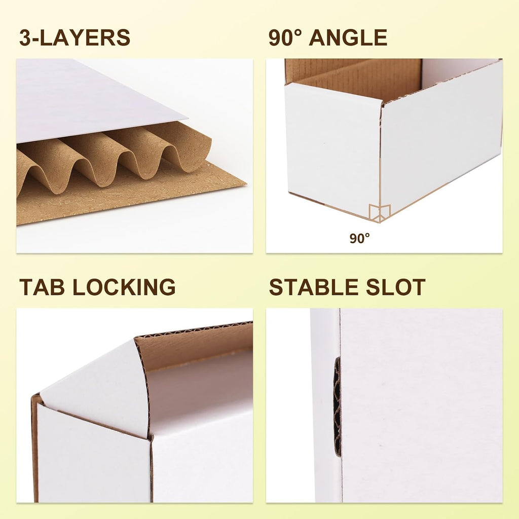 100 Pack 4.6x2.2x2.2 Small Shipping Boxes for Packing Small Business, White Corrugated Cardboard mailing Box for