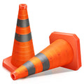 18" Collapsible Traffic Safety Cones, 2-Pack Reflective Orange