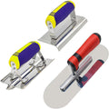 Concrete Tools Set Stainless Steel Pool Trowel (11" x 4") plus Concrete Edger (6" x 3", 1/2"R) and Groover (6" x 3"