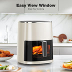 Air Fryer, 6QT Square Airfryer with Visual Window, 400°F Fast Heating Air Fryers Oven with Timer, Auto-Off, Non Toxic