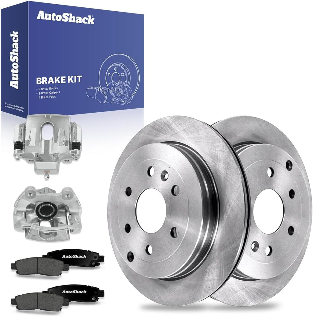 AutoShack Rear Brake Rotors Pads & Calipers for Chevy Traverse 2017 | 13.03" (331 mm) Brake Kit, direct-fit