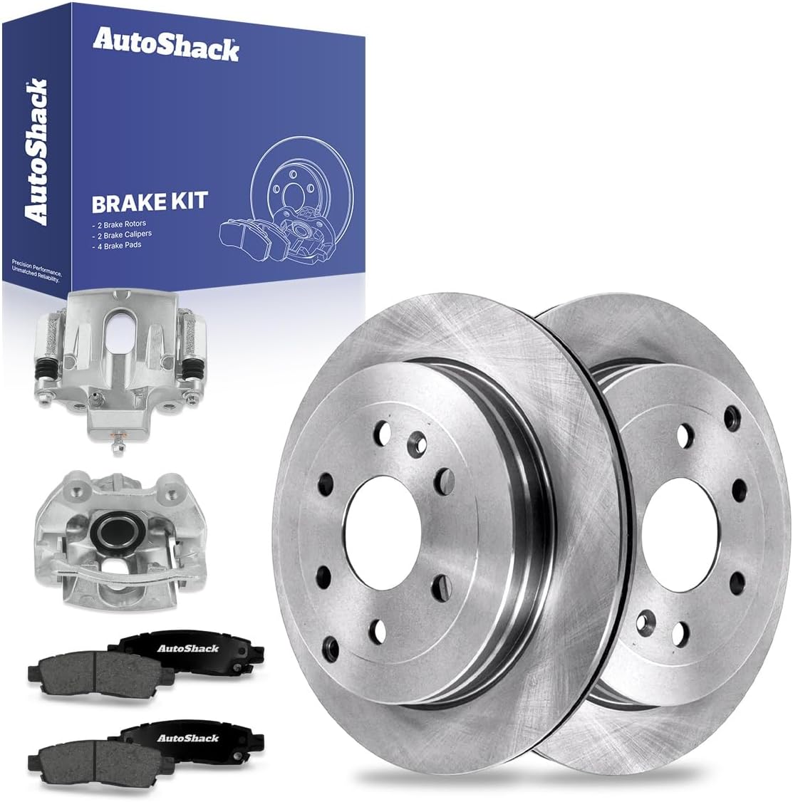 AutoShack Rear Brake Rotors Pads & Calipers for Chevy Traverse 2017 | 13.03" (331 mm) Brake Kit, direct-fit