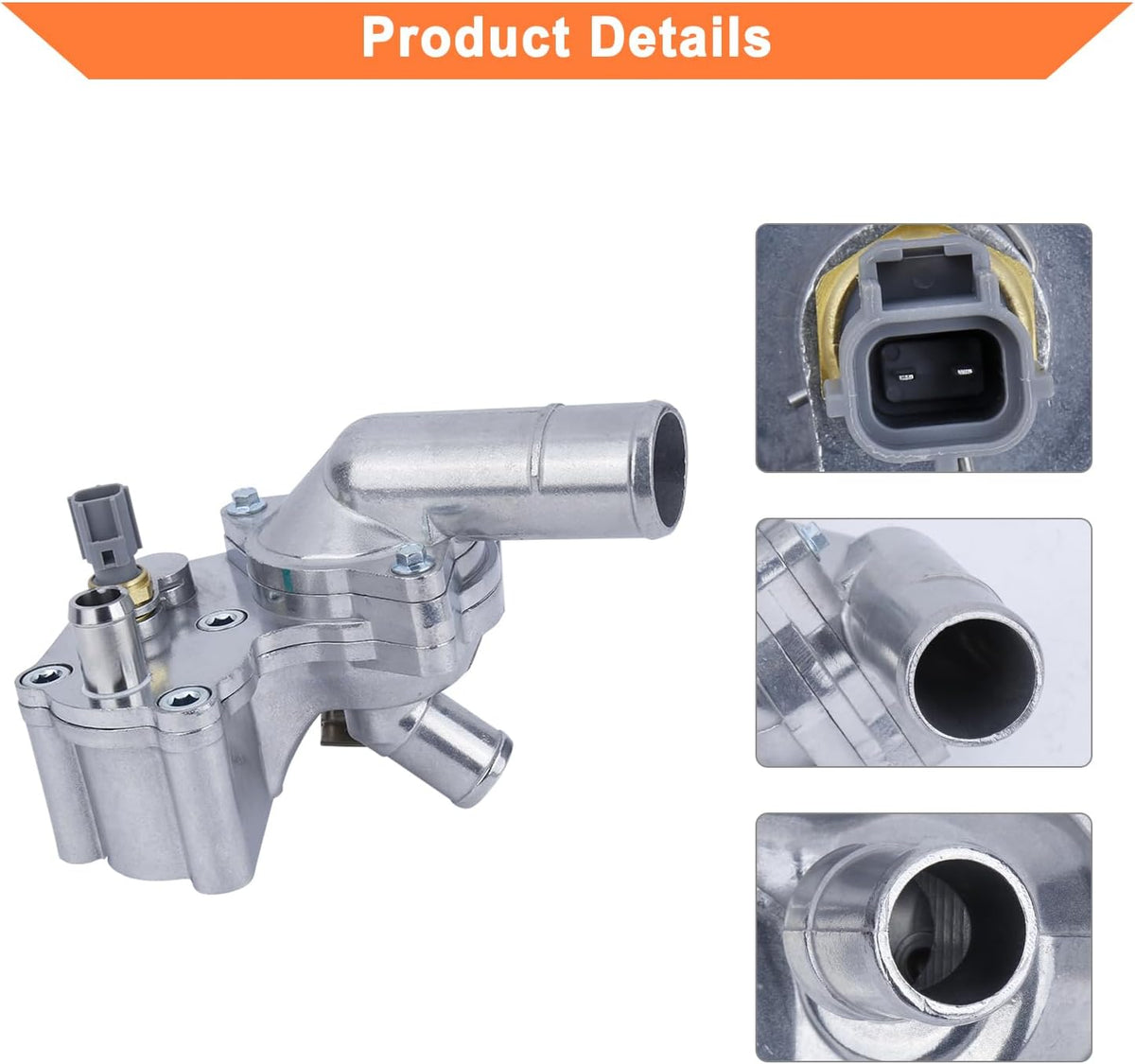 Upgrade Aluminum Thermostat Housing Assembly.(1PCS) Replaces Part # 5R3Z-8592-BA 5R3Z8592BA. Fit For 2005-2010 Ford Mustang 4.0L V6.