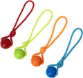 Dog Training Ball on A Rope Rubber Dog Rope Toys Ball with Handle for Tug of War K9 Training Rewards for Belgian
