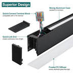 8FT LED Linear Light with Up and Down Lighting, 3CCT 100W, 4 Pack