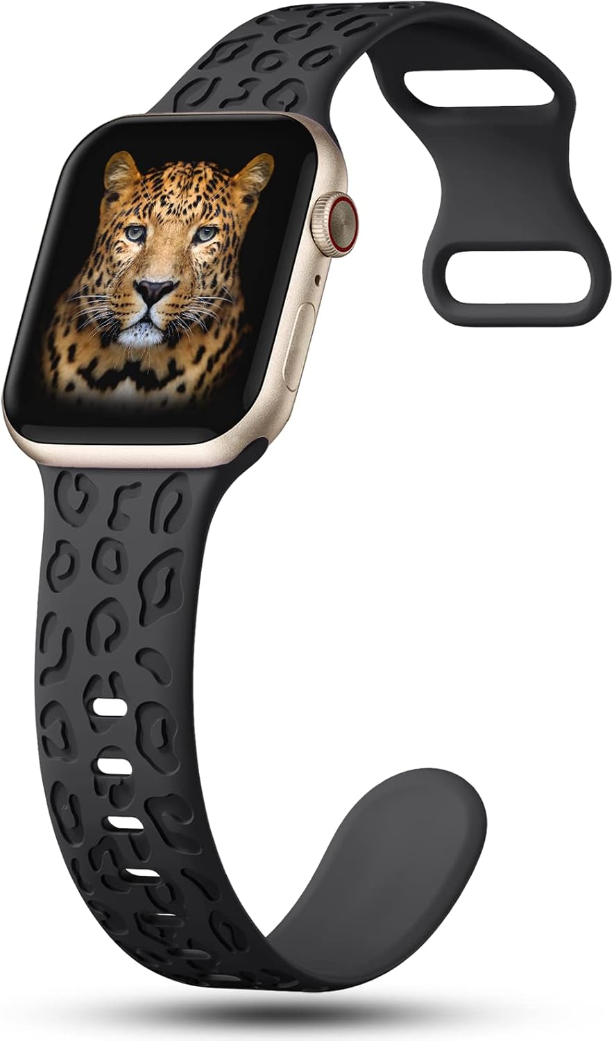 Engraved Bands Compatible with Apple Watch Band 40mm 41mm 38mm 42mm 44mm 45mm 46mm 49mm, Leopard Pattern Soft