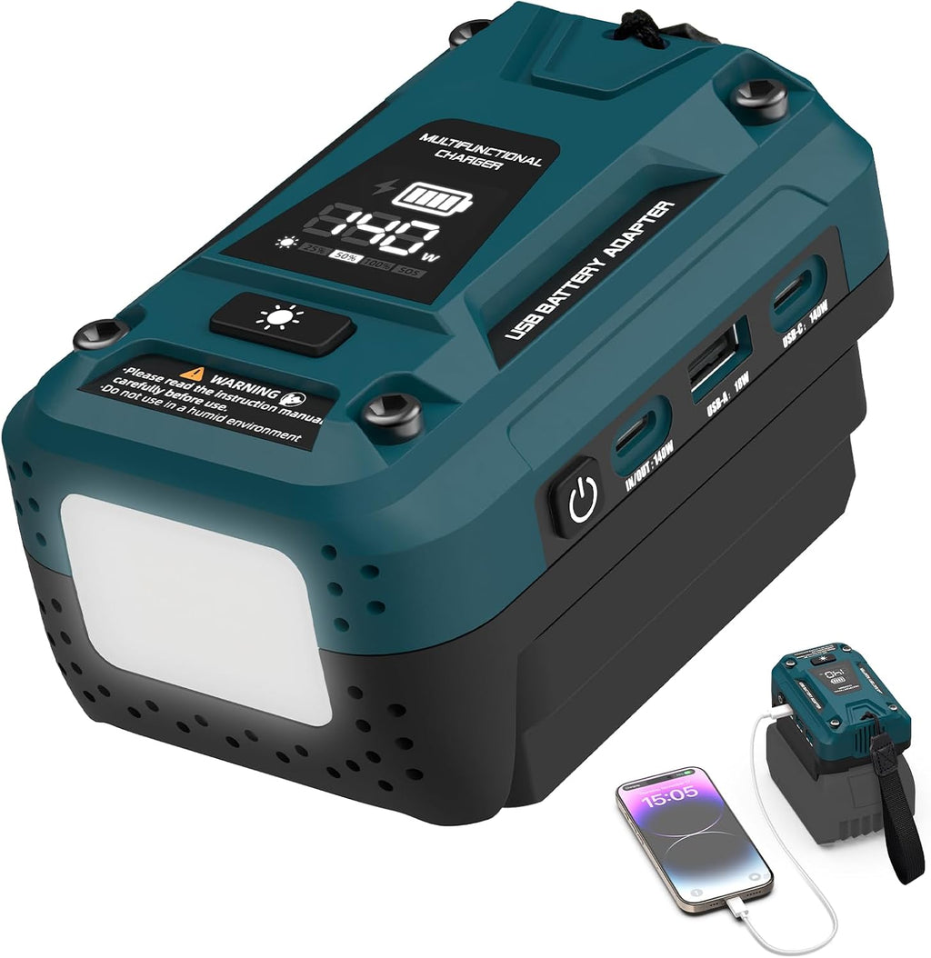 140W Battery USB Charger Compatible with Bosch 18V Battery