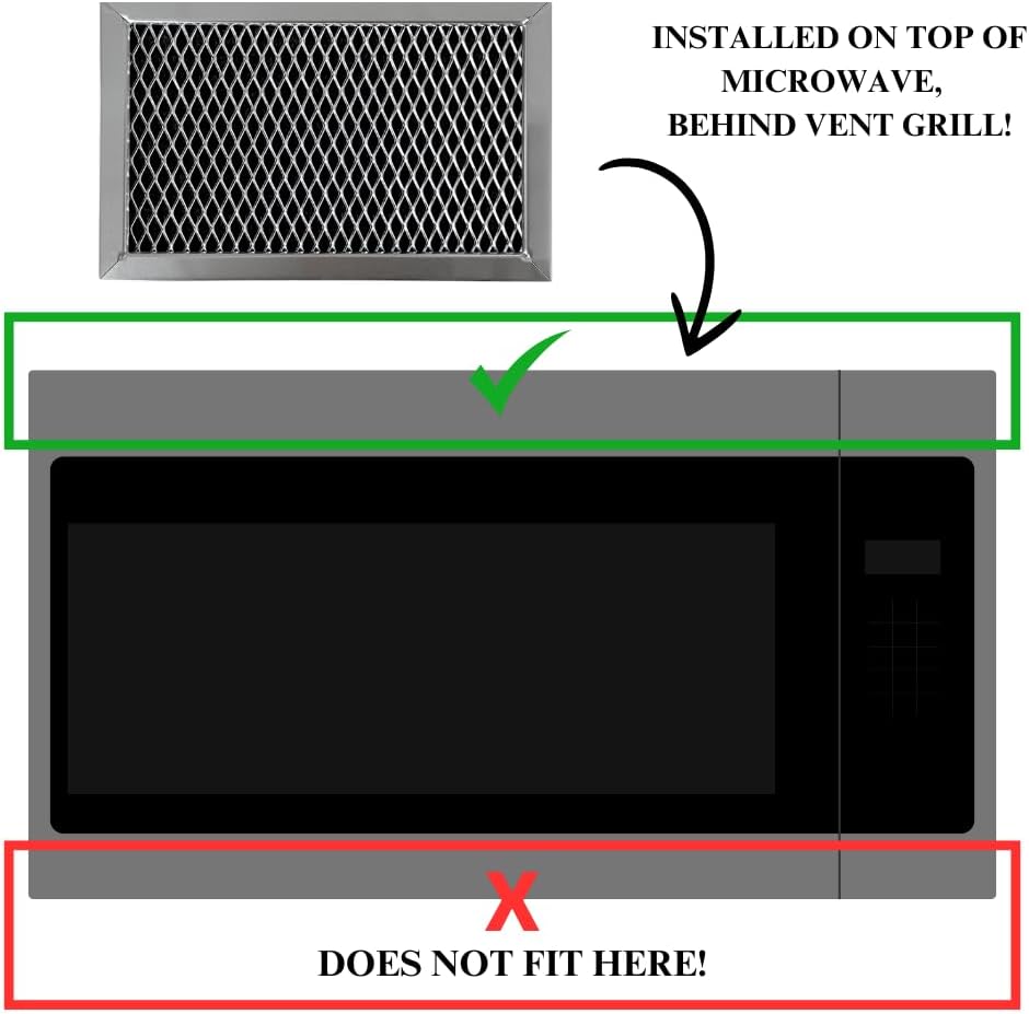 Microwave Charcoal Filter Compatible with Samsung Model Numbers ME16A4021AS, ME16A4021AS/A2, ME16A4021AS/AA