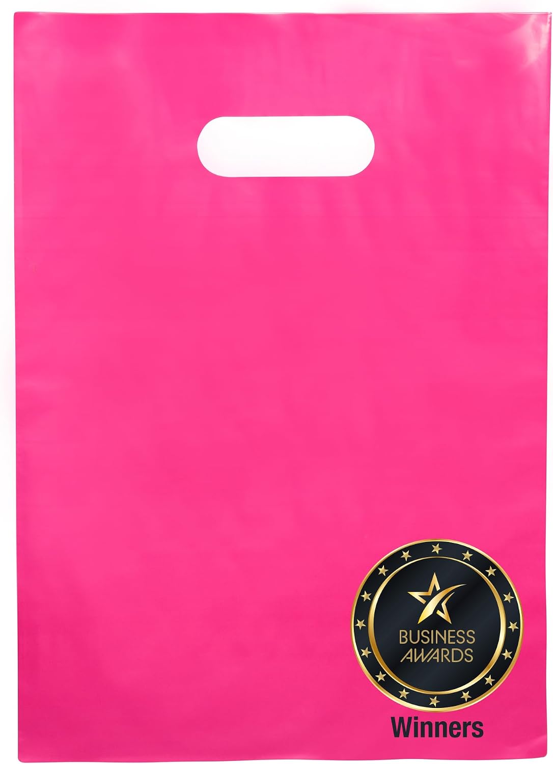 100 Pink Plastic Bags With Handles 9x12 Merchandise Bags