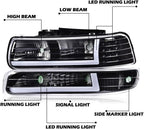 PIT66 LED Headlight set Fit 1999-2002 Chevy Silverado 1500 2500 3500