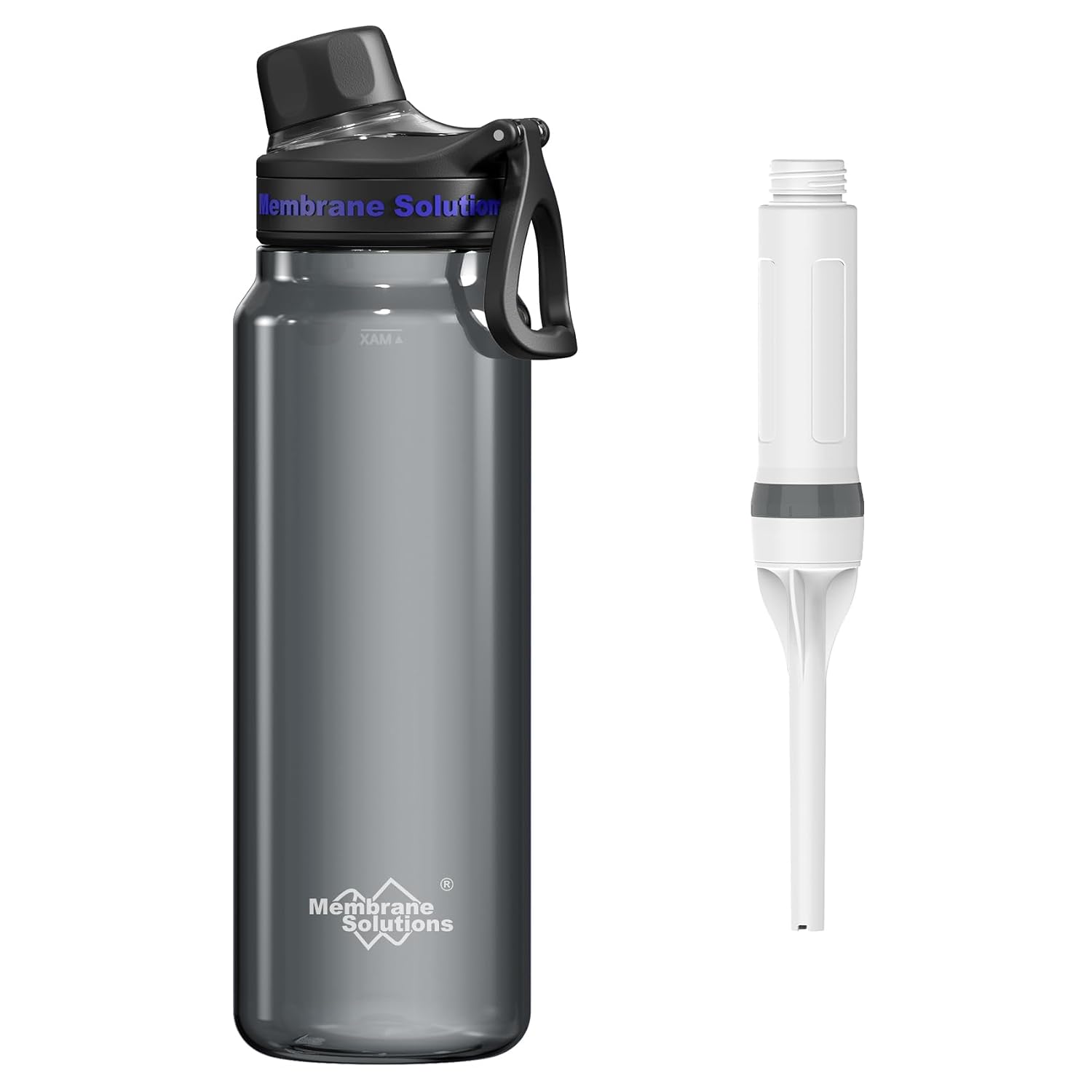 Filtered Water Bottle, Membrane Solutions C3 Water Bottle Filter with Replaceable ACFX2 Filter Cartridge, Portable