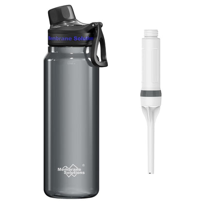Filtered Water Bottle, Membrane Solutions C3 Water Bottle Filter with Replaceable ACFX2 Filter Cartridge, Portable