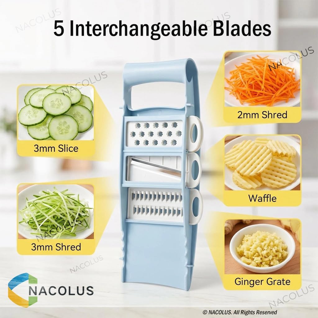 Handheld Mandoline Slicer for Kitchen, Vegetable Slicer Multi Blade Potato Chip, Veggie shredder, Vegetable Cutter