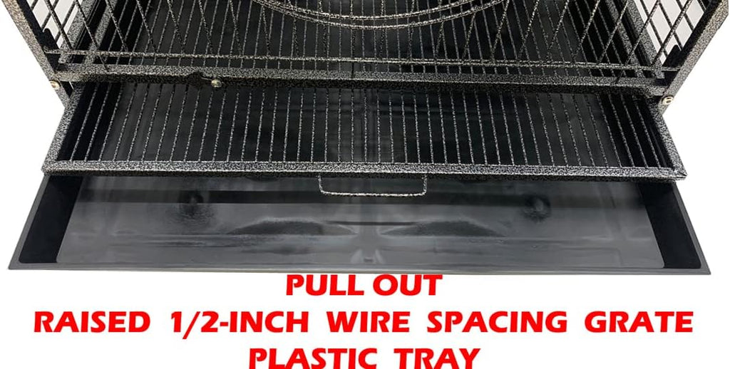 Large 37-inch 4-Levels Metal Ferret Guinea Pig Cage 2 Large Front Doors Small Animal Hutch for Squirrel Rabbit