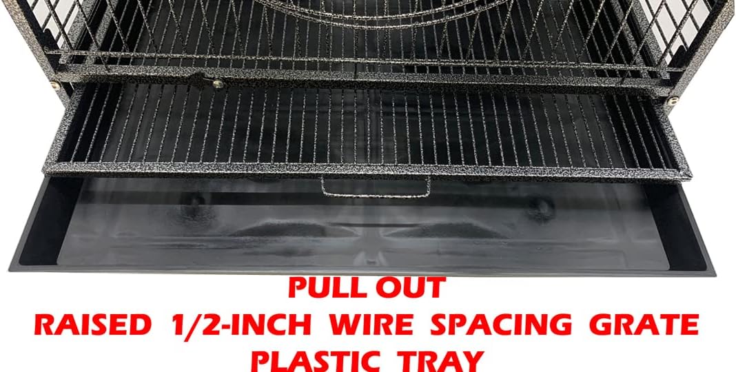 Large 37-inch 4-Levels Metal Ferret Guinea Pig Cage 2 Large Front Doors Small Animal Hutch for Squirrel Rabbit