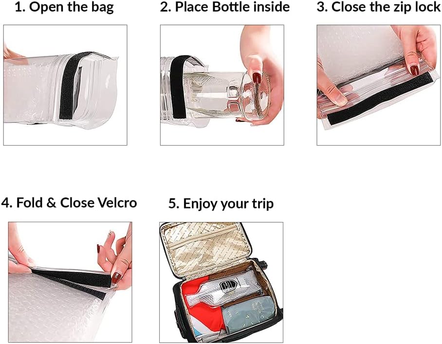 Tipsee Chef Reusable Wine Bottle Protector Sleeves for Travel - Convenient Bottle Sleeves, Multi-layered Protection