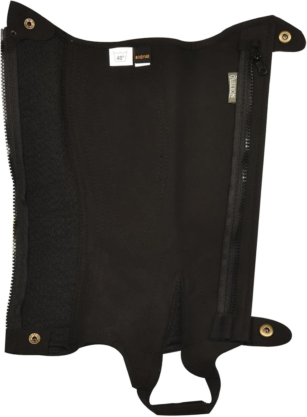 Unisex Kids' Amara Ribbed Half Chaps - Durable Synthetic Leather Equestrian Riding Chaps w/Zipper & Snap Closures