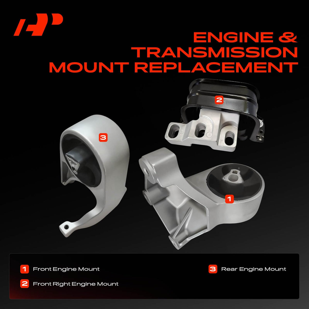A-Premium Engine Motor Mount Kit Compatible with Chrysler Sebring 2001-2006
