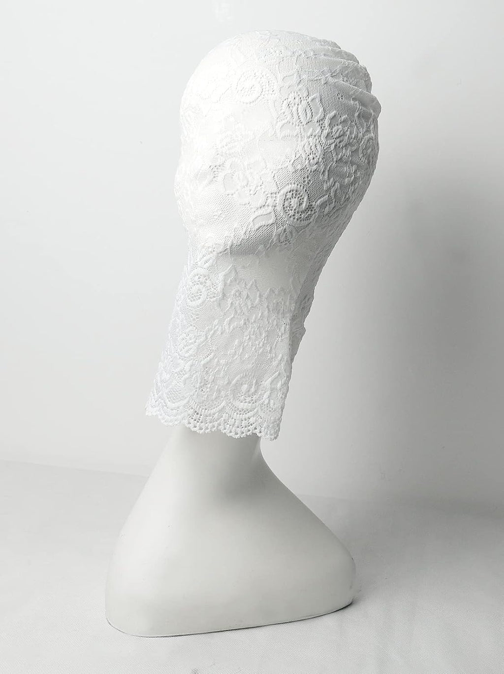 Lace Full Face Mask, Gothic Costume Accessory for Halloween, Black/White