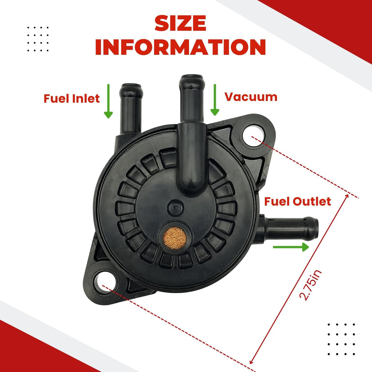 OEM Replacement 808656 808492 Fuel Pump Compatible with Briggs and Stratton, John Deere, Kawasaki Yamaha Golf Cart Lawn Mower Replace 597338