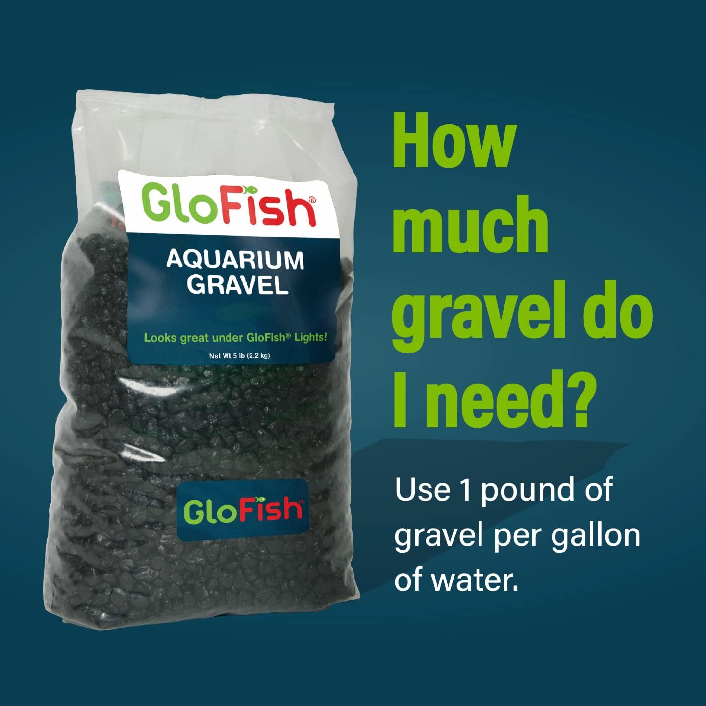 Aquarium Gravel, Solid Black, 5-Pound Bag