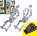 T Post Gate Hinge Kit, 2-Pack Heavy Duty Hot-Dip Galvanized Steel Hinge Pins with 1-5/8" Female Hinges, 200 Degree