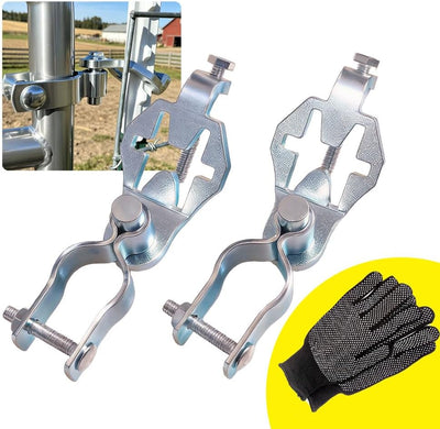 T Post Gate Hinge Kit, 2-Pack Heavy Duty Hot-Dip Galvanized Steel Hinge Pins with 1-5/8" Female Hinges, 200 Degree