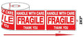 2 x 3 Fragile Handle with Care Stickers Labels (2 Rolls (1000 Labels))