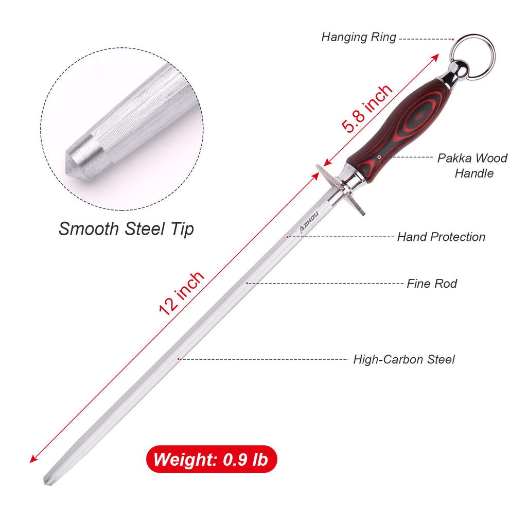12" Professional Knife Sharpener Fine Honing Rod