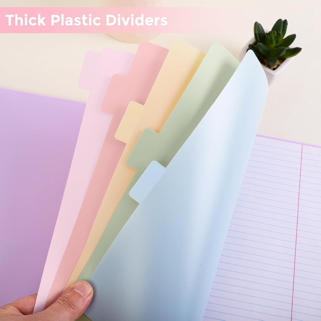 Large Binder Dividers,Tabs Viewable Beyond Sheet Protectors,8-Tab,1sets,Durable Plastic Dividers for 3 Ring Binder