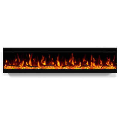 60 inch Electric Fireplace, 4.3" Ultra-Thin Electric Fireplace Inserts, Ultra-Narrow Frame, Wall Mounted and Recessed