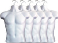 Male Mannequin Torso Hollow Back Body Stackable Dress Form with Hanging Hooks for Tshirt Display, Countertop, Craft