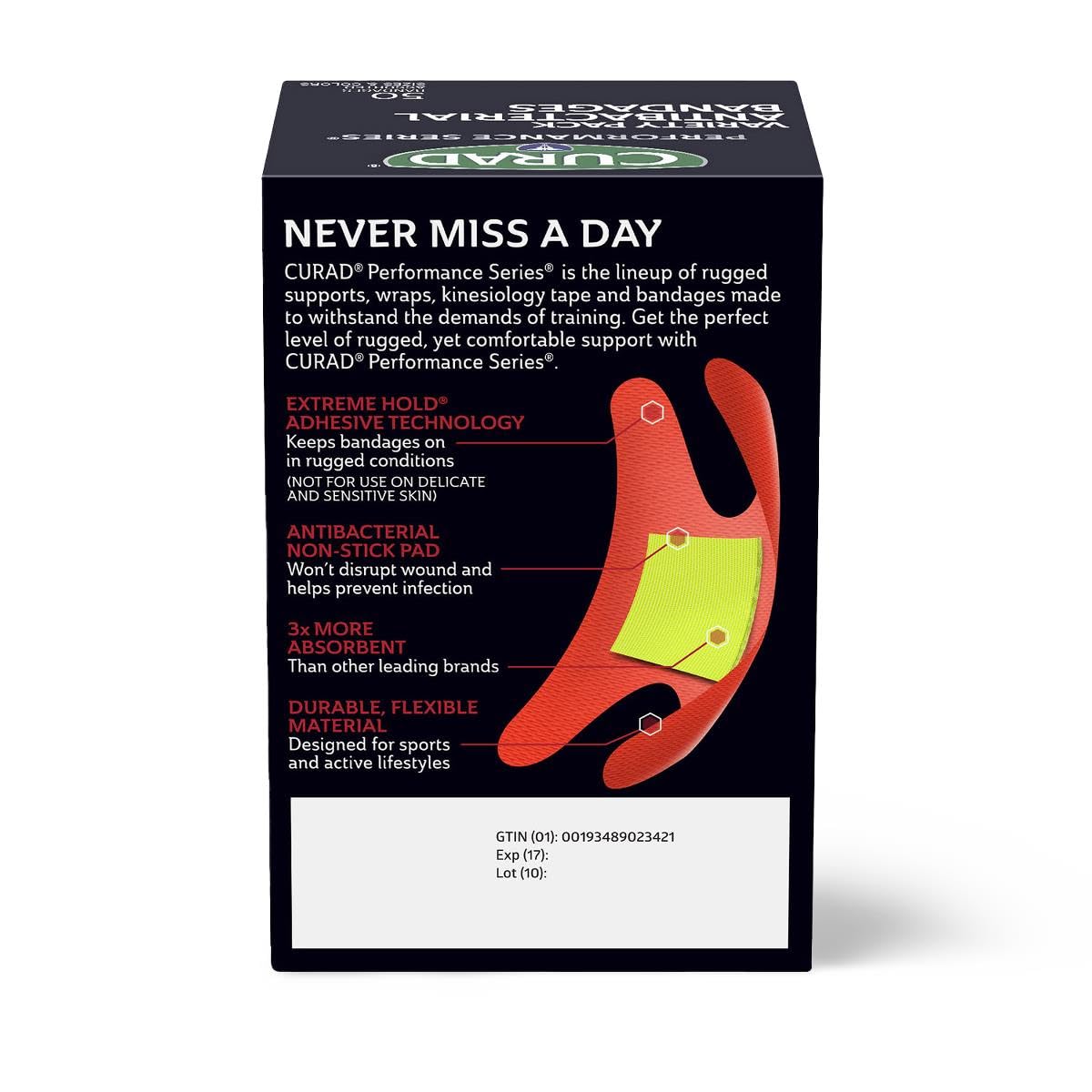 Performance Series IRONMAN Antibacterial Bandages, Extreme Hold Adhesive Technology, Finger & Knuckle Bandages