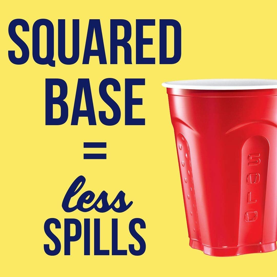 Cup Company Red Squared Plastic Party, 18 Ounce, 200 Count, 50 Count (Pack of 4)