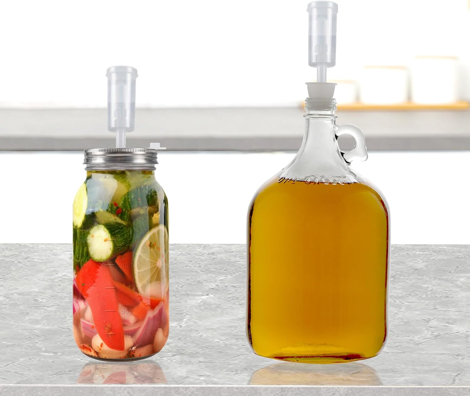 Airlock Set Three-Piece Airlock Drilled #6 Stopper and Grommet for Fermentation, Brewing Wine, Beer Making