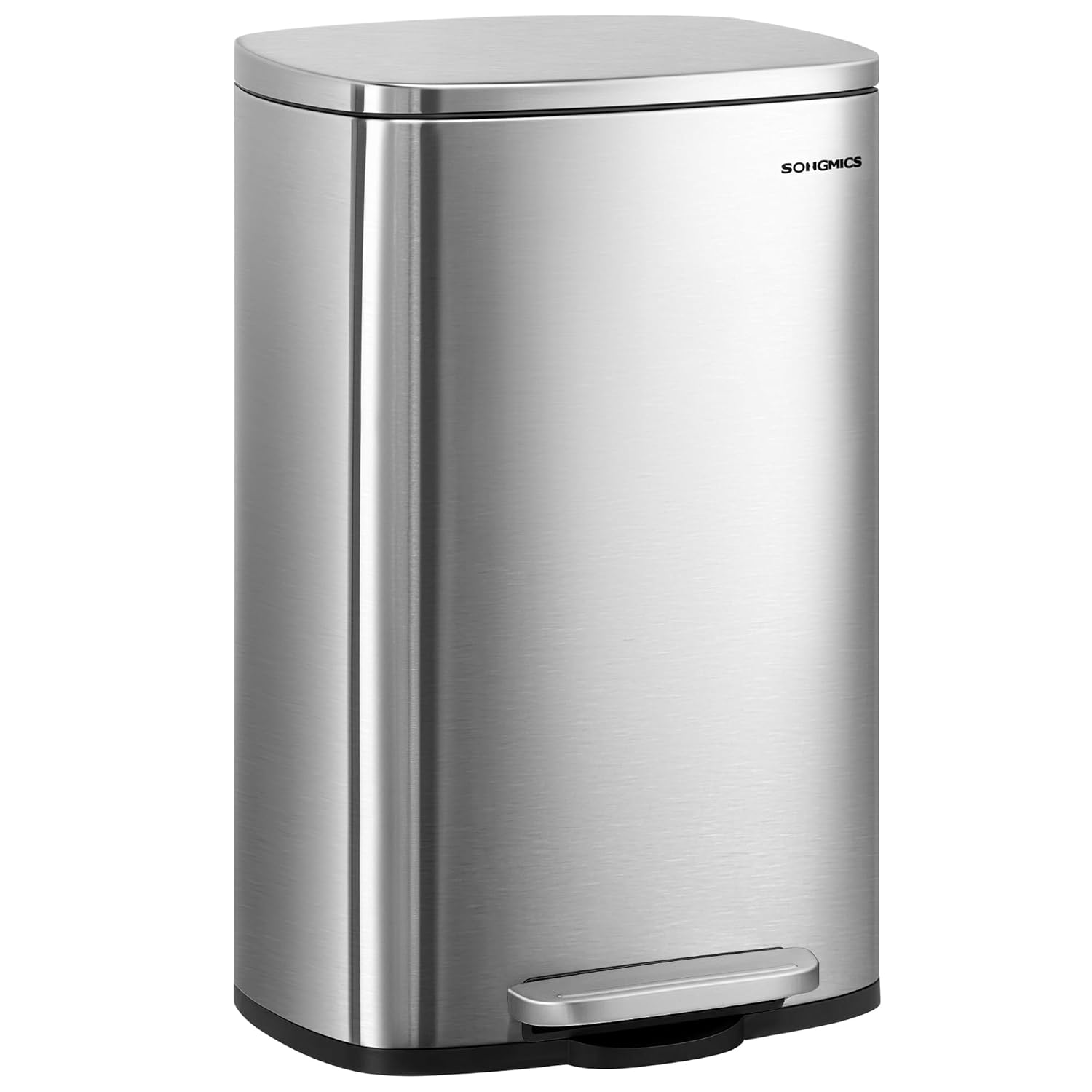 13 Gallon (50 L) Trash Can, Stainless Steel Kitchen Garbage Can, Recycling or Waste Bin, Soft Close, Step-On Pedal