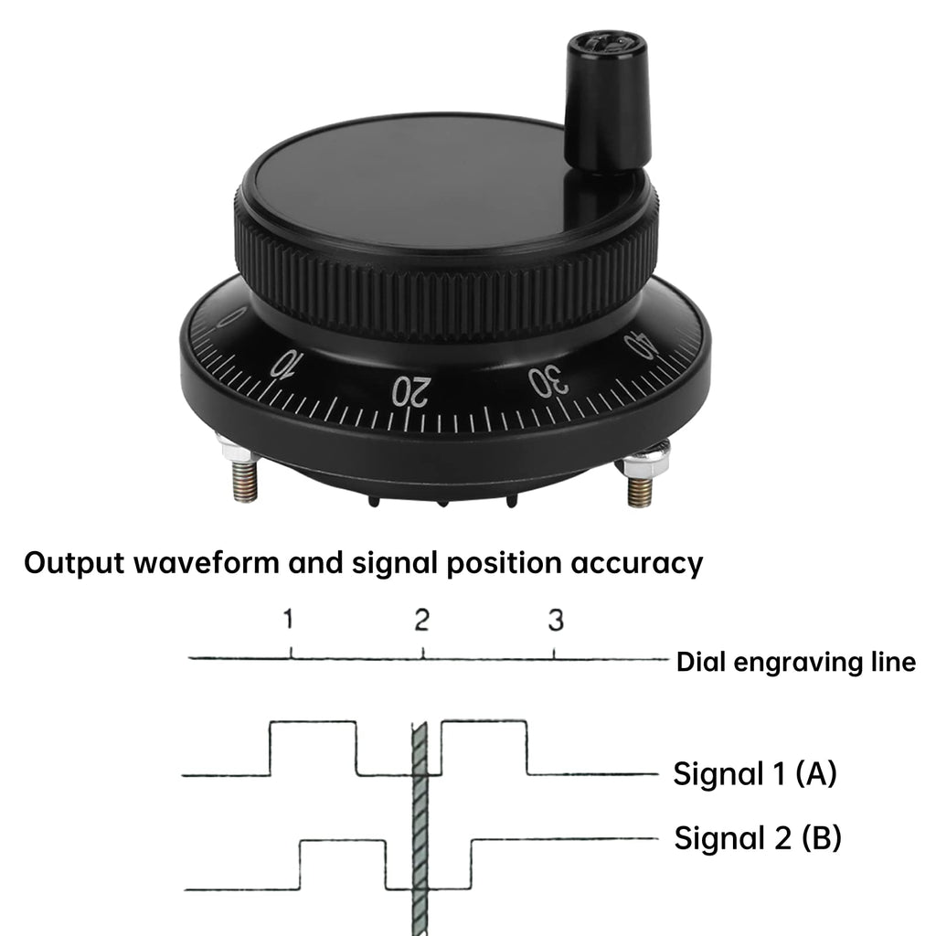 CNC Pulse Encoder Hand Wheel 60MM 6 Terminal Manual Pulse Generator for Milling Machine and CNC Router Control System(black)