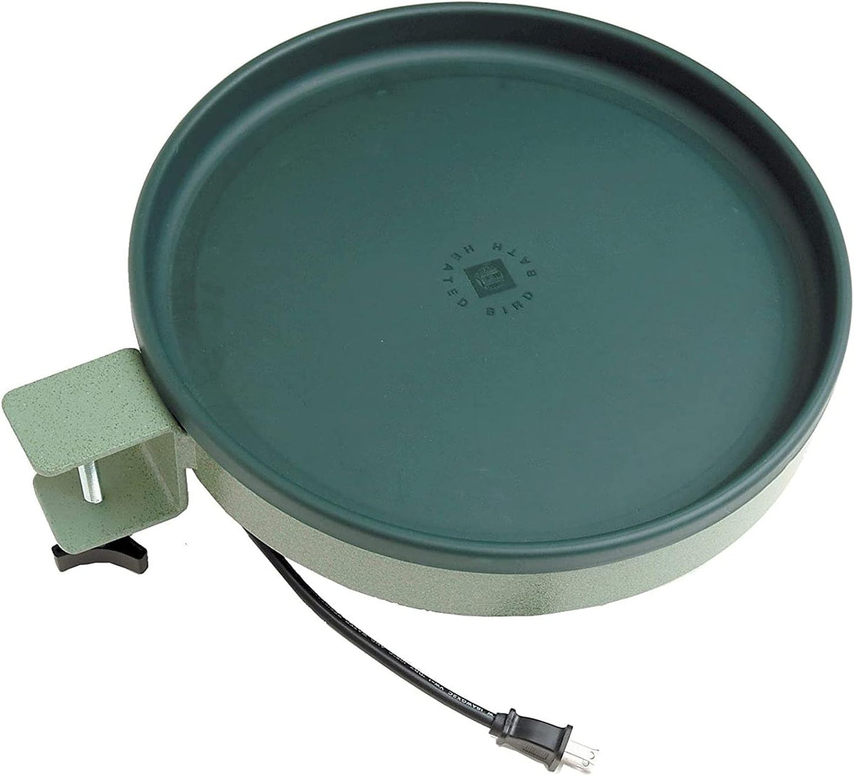 Heated Bird Bath, 1 Quart Capacity, Outdoor Decor Shallow Bath Tray for Birds - Birdbath with Deck, Clamp, and Ground