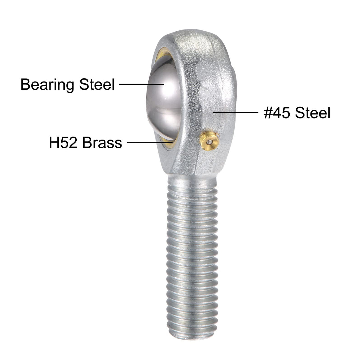 uxcell 2pcs POS12 Spherical Rod End Bearing 12mm Bore Self-Lubricated Joint Bearing M12x1.75 Left Hand Male Thread Connector