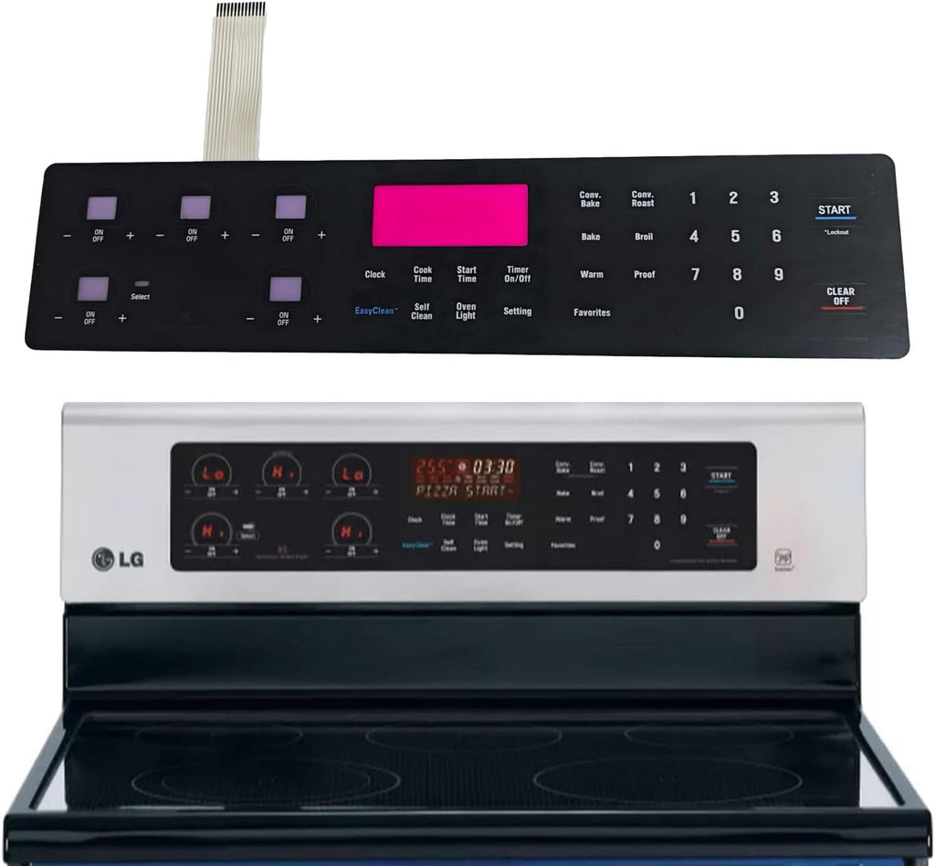 AGM73551624 membrane switch touch control panel (non stainless steel) is suitable for LG LRE3083ST stove/oven 3192020, AP5806067，PS9492931，EAP9492931